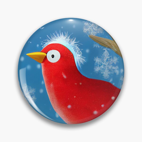Item preview, Christmas Funny Red Birds Closeup on a Snowy Branch designed and sold by KOTOdesign.