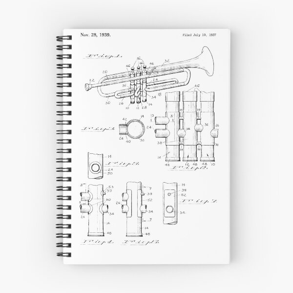 Item preview, Trumpet Blueprint Design Shirt - Vintage Jazz Marching Band designed and sold by NakedShirts.