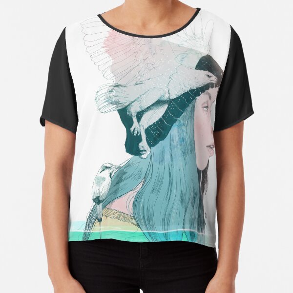 SEA AND AIR by elenagarnu Chiffon Top