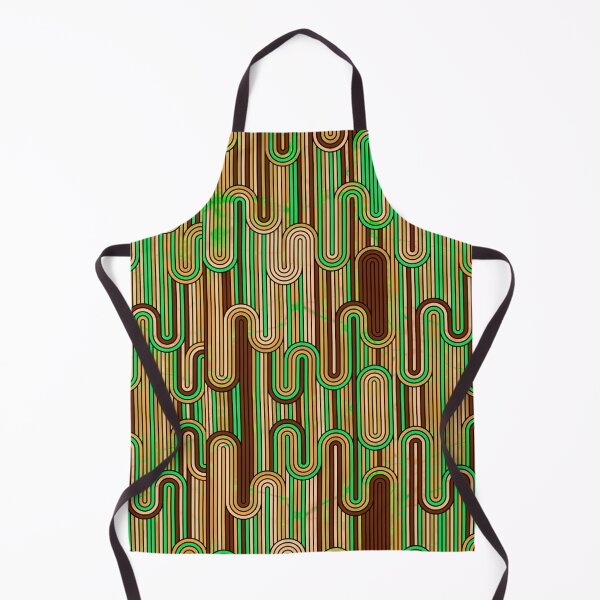 Item preview, Retro Wavy Stripes - Green & Brown designed and sold by SilverPegasus.