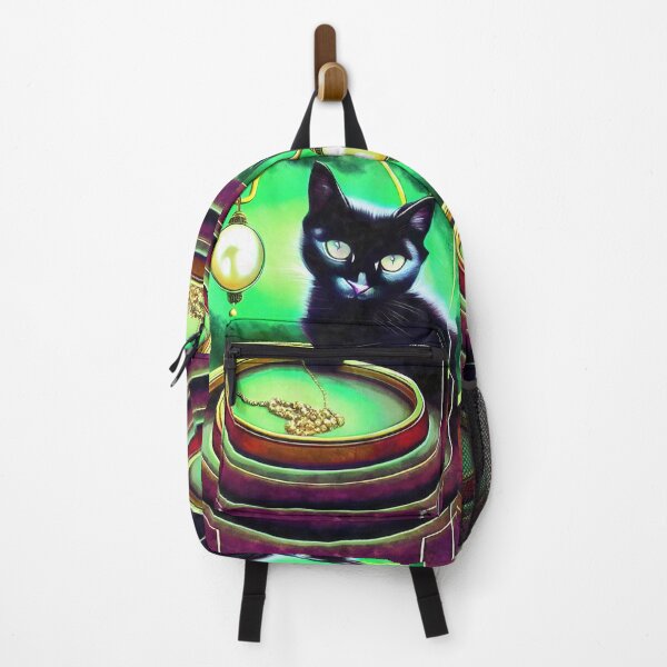 Item preview, Black cat play with golden chain designed and sold by AnnArtshock.