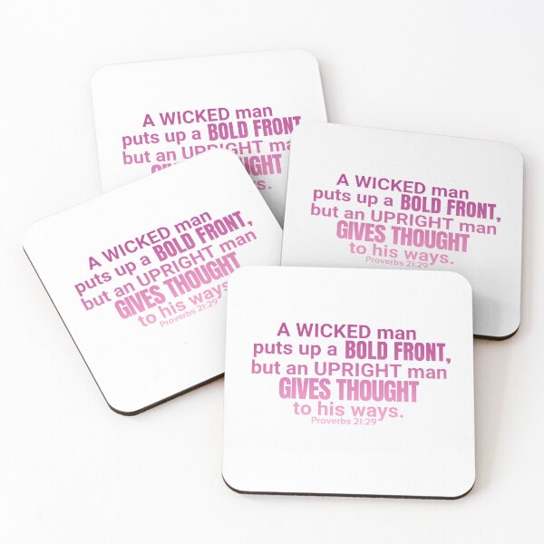 Item preview, Proverbs 21:29 A Wicked Man (Pink Gradient) designed and sold by rainbowsinks.