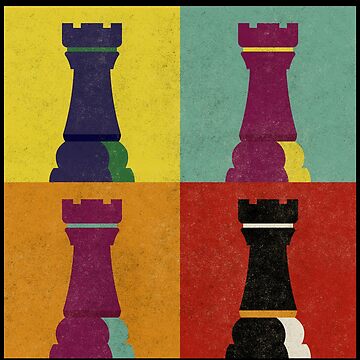 Chess Board Game Lover Piece Rook Checkmate Pop Art Style Poster for Sale  by MintaApparel