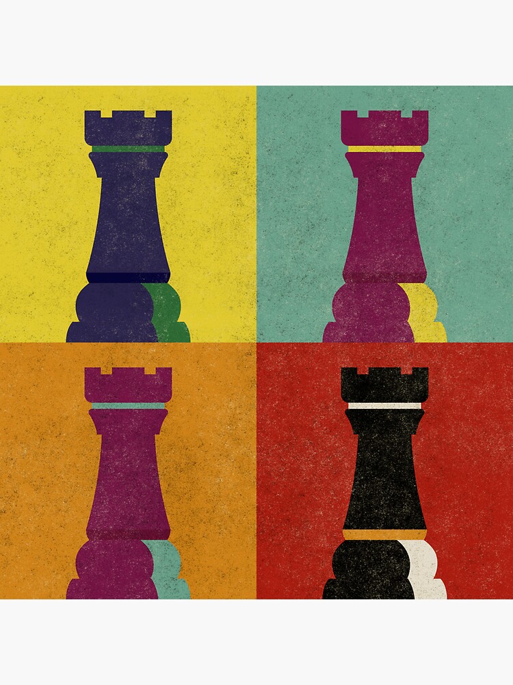 Chess Board Game Lover Piece Rook Checkmate Pop Art Style Poster for Sale  by MintaApparel