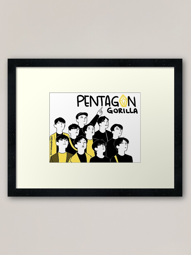 Pentagon Gorilla Framed Art Print By Negananmiwo Redbubble