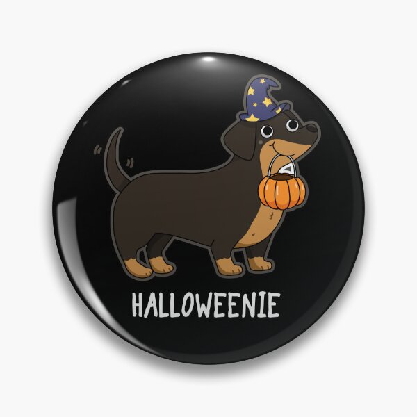 Item preview, Halloweenie Funny Halloween Dog Puns (Dark BG) designed and sold by punnybone.