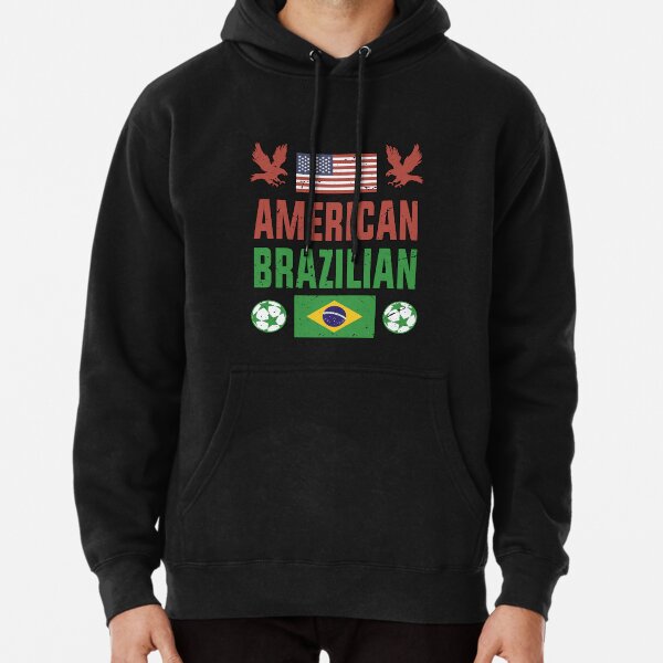 Brazil American Flag Men's Winter Zip-Up Hoodie Sweatshirt Warm