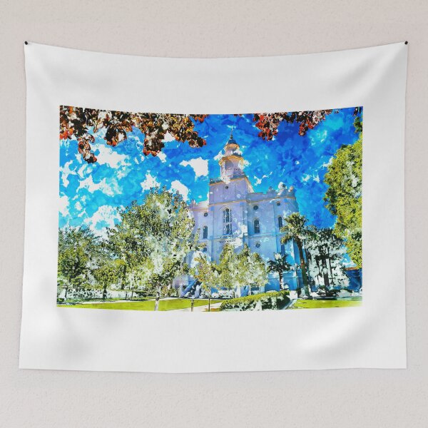 Item preview, St. George LDS Temple - Gold Lining designed and sold by melodyrosemedia.