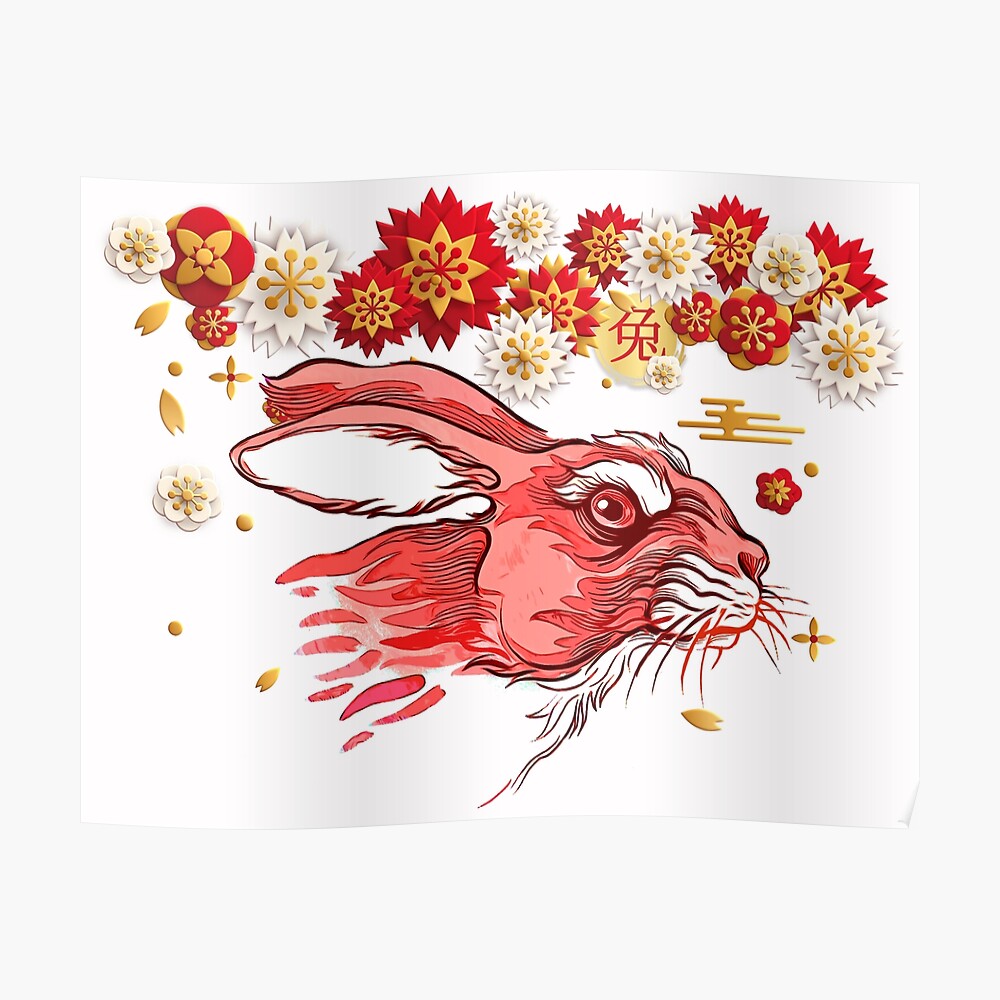 Happy New Year Of The Rabbit Chinese Zodiac Rabbit 2023 Sticker for Sale  by taogiauco