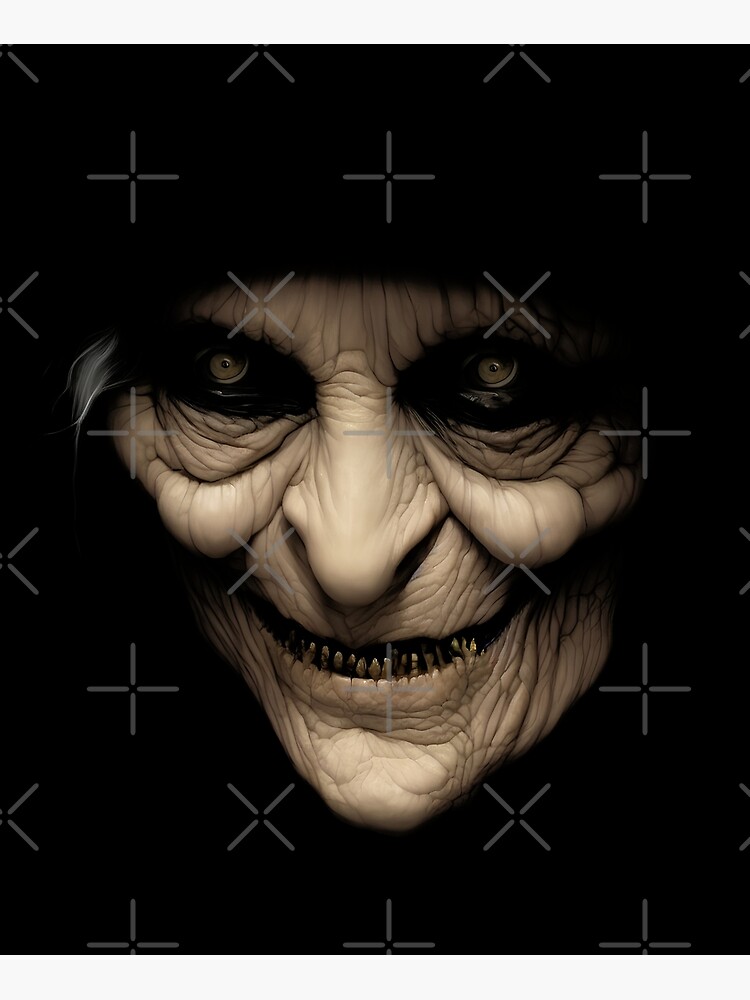 Horror Halloween Clipart  Creepy Old Witch Face PNG