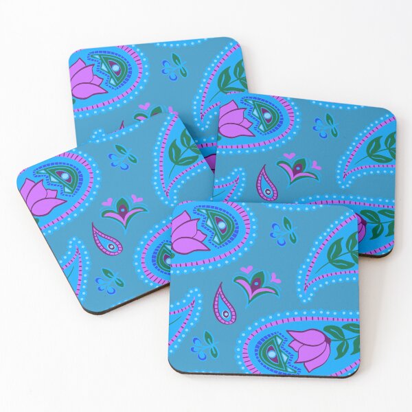 Item preview, Teal Blue Paisley Boho floral. designed and sold by LaBellCreative.