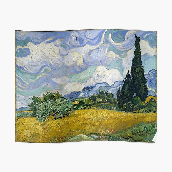 Vincent Van Gogh - Champ de blé aux cyprès Poster