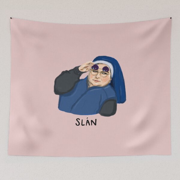Item preview, Sister Michael side eye - Derry Girls | pink background slan abhaile text designed and sold by alfrescotree.
