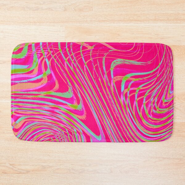 Item preview, Modern Liquid Swirl Abstract Pattern Square Vibrant Neon Tones and Hot Pink Multicolor Design designed and sold by theprintedclub.