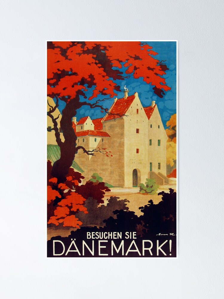 Zoo Copenhagen Denmark Scandinavia Danish Vintage Travel Advertisement Poster 