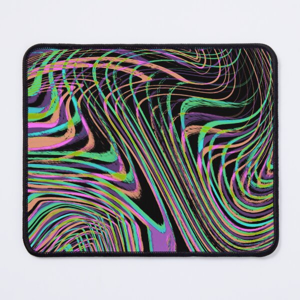 Item preview, Modern Liquid Swirl Abstract Pattern Square Vibrant Neon Tones, Neon Pink, Neon Green, Neon Blue, Purple, Pastel Orange and Black Multicolor Design designed and sold by theprintedclub.