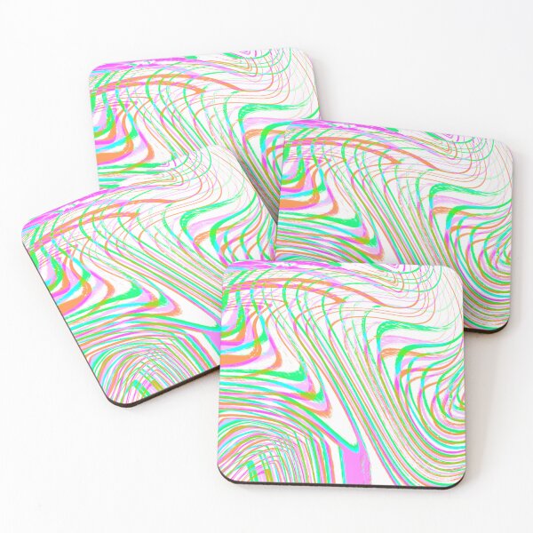 Item preview, Modern Liquid Swirl Abstract Pattern Square Vibrant Neon Tones, Neon Pink, Neon Green, Neon Blue, Vibrant Orange and White Multicolor Design designed and sold by theprintedclub.