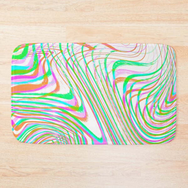 Item preview, Modern Liquid Swirl Abstract Pattern Square Vibrant Neon Tones, Neon Pink, Neon Green, Neon Blue, Vibrant Orange and White Multicolor Design designed and sold by theprintedclub.