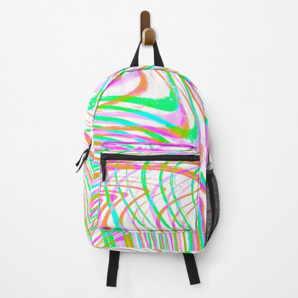 Item preview, Modern Liquid Swirl Abstract Pattern Square Vibrant Neon Tones, Neon Pink, Neon Green, Neon Blue, Vibrant Orange and White Multicolor Design designed and sold by theprintedclub.