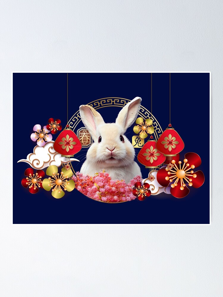 Happy New Year Of The Rabbit Chinese Zodiac Rabbit 2023 Sticker for Sale  by taogiauco