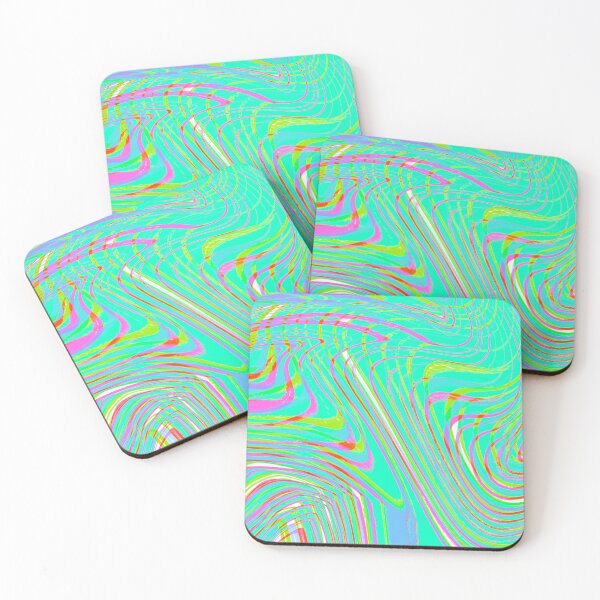 Item preview, Modern Liquid Swirl Abstract Pattern Square Vibrant Neon Tones, Red, Pink, Green, Lilac, Mint Green and White Multicolor Design designed and sold by theprintedclub.