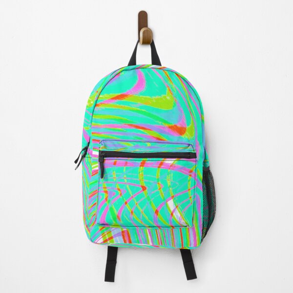 Item preview, Modern Liquid Swirl Abstract Pattern Square Vibrant Neon Tones, Red, Pink, Green, Lilac, Mint Green and White Multicolor Design designed and sold by theprintedclub.