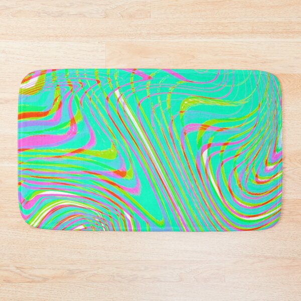 Item preview, Modern Liquid Swirl Abstract Pattern Square Vibrant Neon Tones, Red, Pink, Green, Lilac, Mint Green and White Multicolor Design designed and sold by theprintedclub.