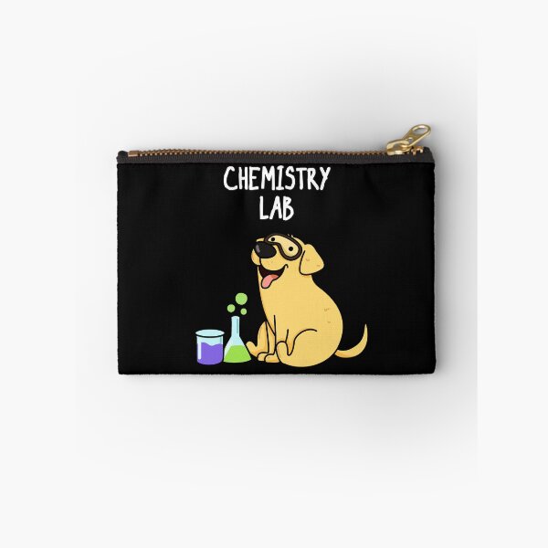 Item preview, Chemistry Lab Funny Labrador Dog Puns (Dark BG) designed and sold by punnybone.