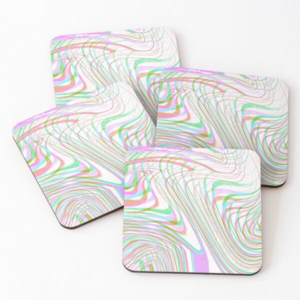 Item preview, Modern Liquid Swirl Abstract Pattern Square Vibrant Pastel Tones and White Multicolor Design designed and sold by theprintedclub.