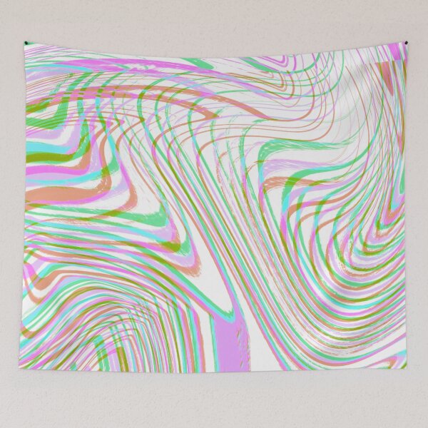 Item preview, Modern Liquid Swirl Abstract Pattern Square Vibrant Pastel Tones and White Multicolor Design designed and sold by theprintedclub.