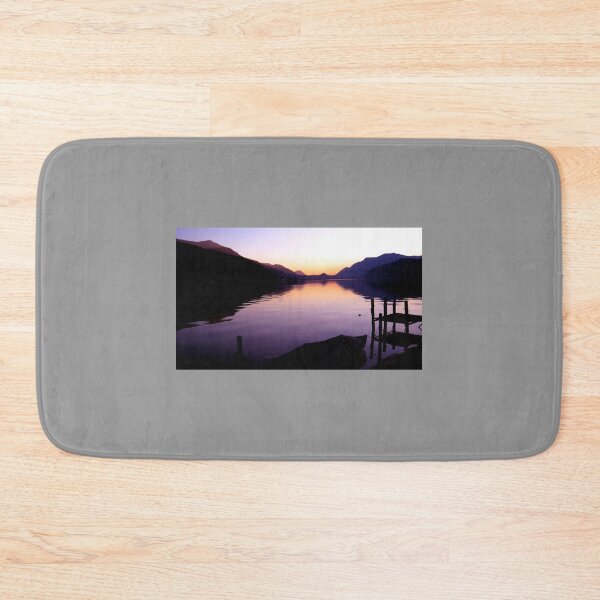 Item preview, Sonnenuntergang über See, ruhiger Seeufer mit Booten, Lugano Schweiz, Hermann Hesse, Montagnola designed and sold by MyRandomLifeTee.