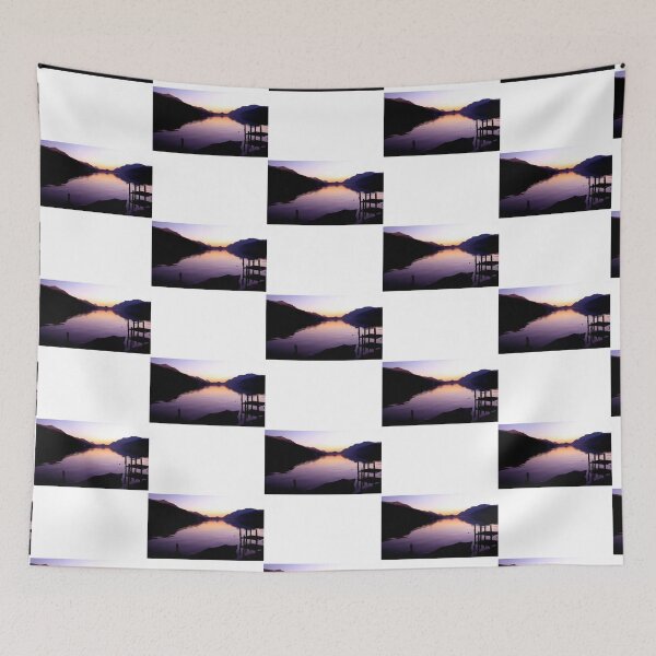 Item preview, Sonnenuntergang über See, ruhiger Seeufer mit Booten, Lugano Schweiz, Hermann Hesse, Montagnola designed and sold by MyRandomLifeTee.