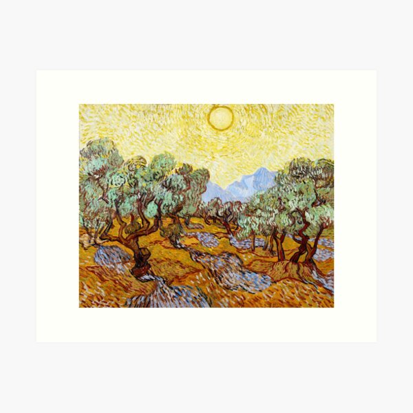 Item preview, Van Gogh - Olive Trees with Yellow Sky and Sun designed and sold by NewNomads.