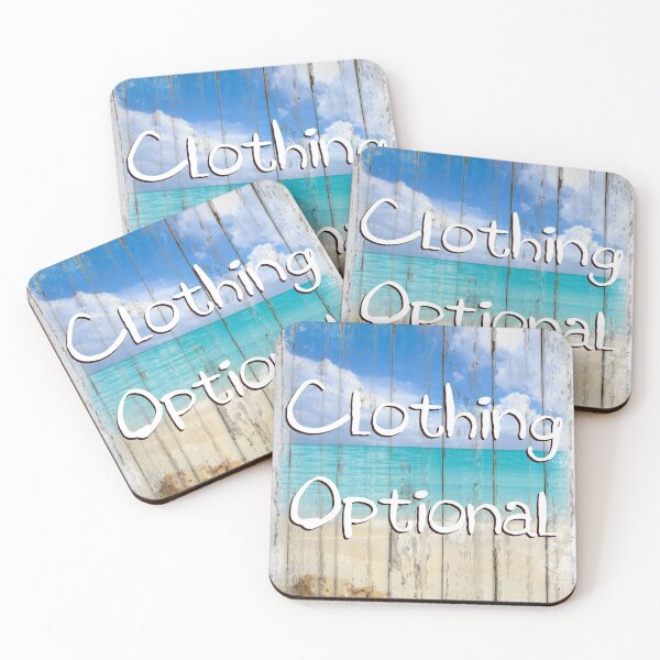 Item preview, Clothing Optional naughty tropical coastal beach house sign designed and sold by Glimmersmith.