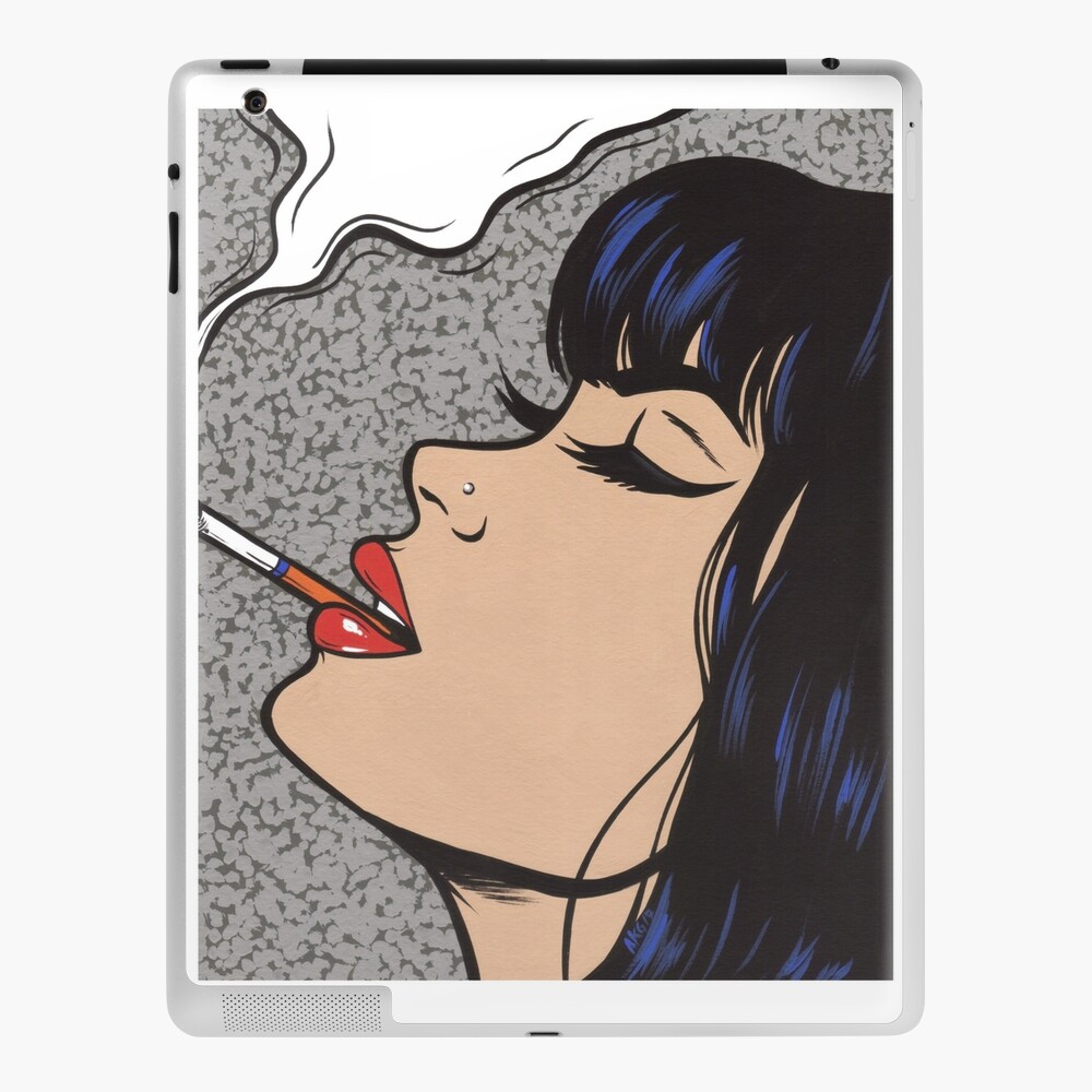 Rauchende Comic Pop Art Madchen Ipad Hulle Skin Von Turddemon Redbubble