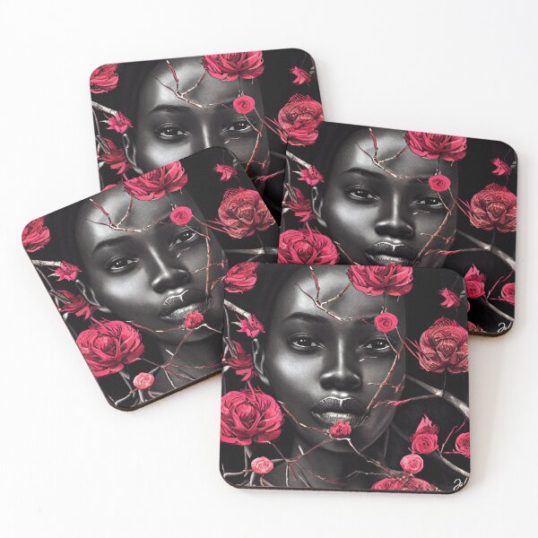 Item preview, Black Woman Red Roses designed and sold by GambiJoop.