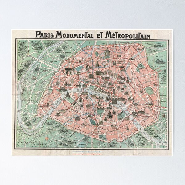Item preview, Old Map of Paris  designed and sold by adrienne75.