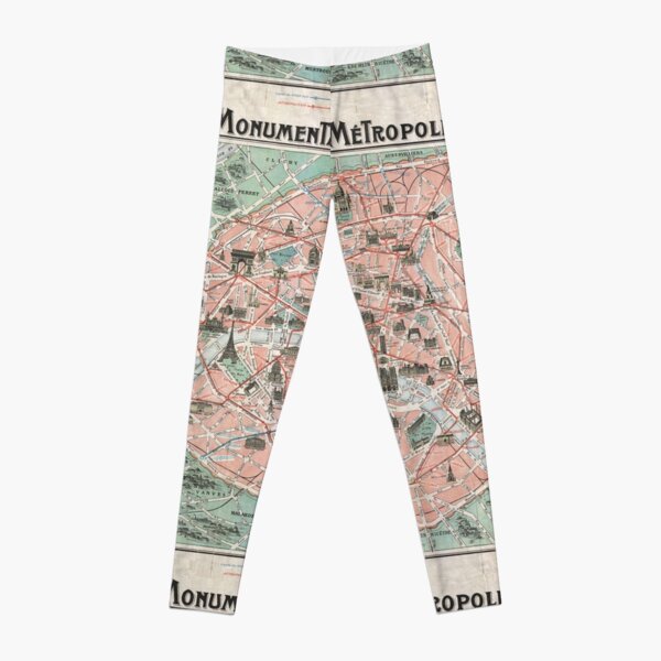 Old Map of Paris Leggings