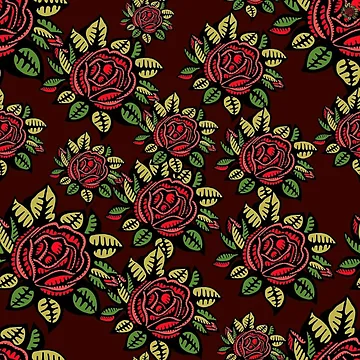 Artwork thumbnail, Red Roses Pattern by ShopForEverr