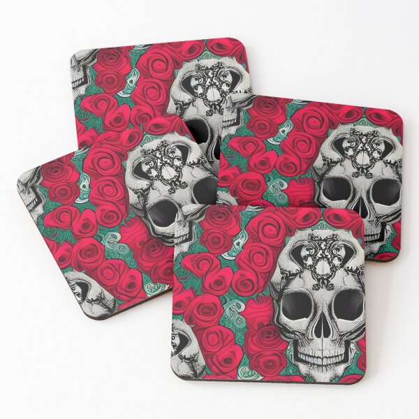 Item preview, Skulls and roses designed and sold by FineArtworld7.