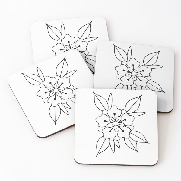 Item preview, linework flower tattoo designed and sold by carliemcinroy.