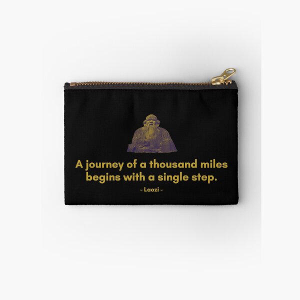 Item preview, A journey of a thousand miles begins with a single step | Sayings of Laozi | Golden Quote designed and sold by Philosopherous.