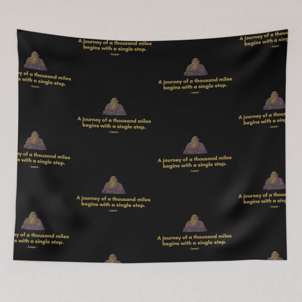 Item preview, A journey of a thousand miles begins with a single step | Sayings of Laozi | Golden Quote designed and sold by Philosopherous.