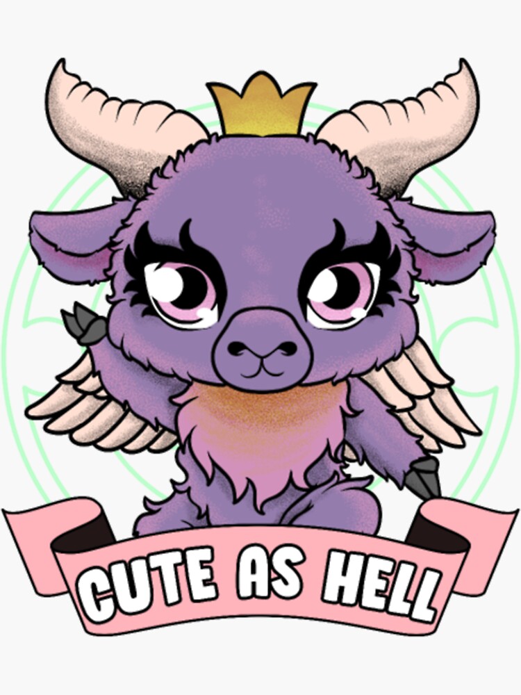 Cute As Hell Kawaii Baphomet Anime Goth Pun Sticker For Sale By