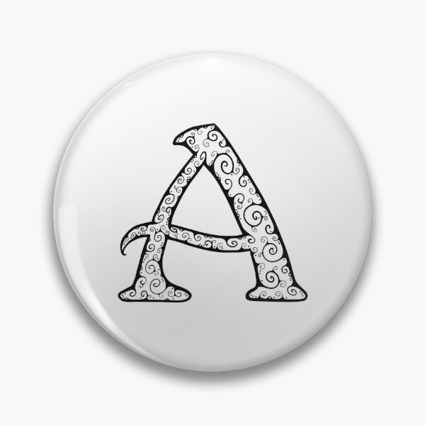 Item preview, Capital Letter A - line drawing spirals designed and sold by Krista Robertson.