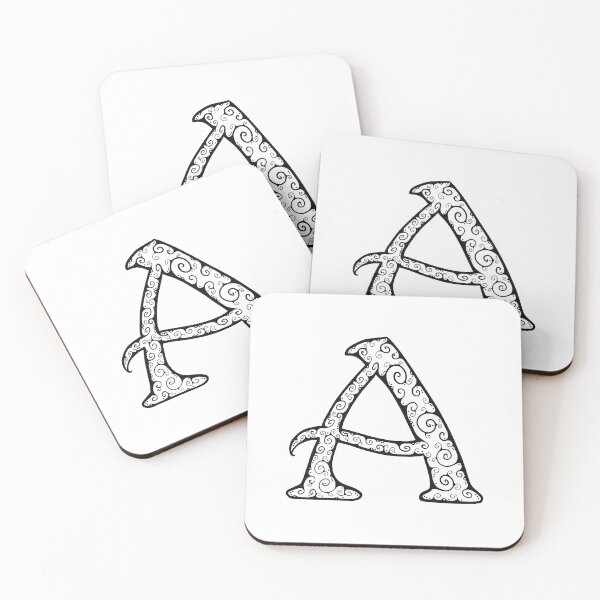 Item preview, Capital Letter A - line drawing spirals designed and sold by Krista Robertson.