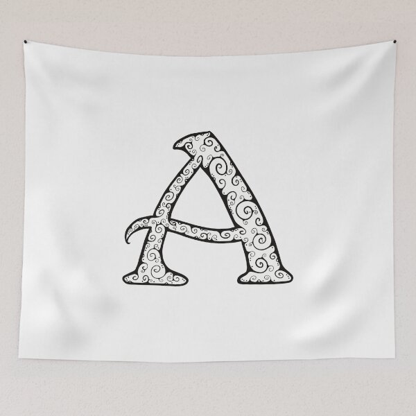 Item preview, Capital Letter A - line drawing spirals designed and sold by Krista Robertson.