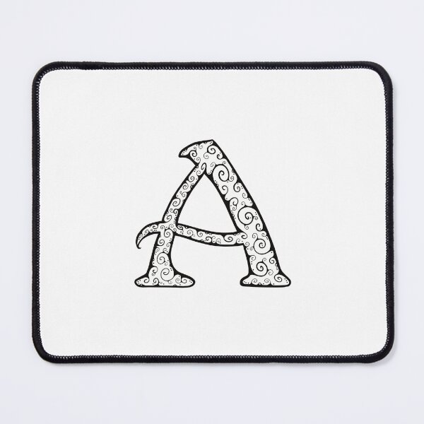 Item preview, Capital Letter A - line drawing spirals designed and sold by Krista Robertson.