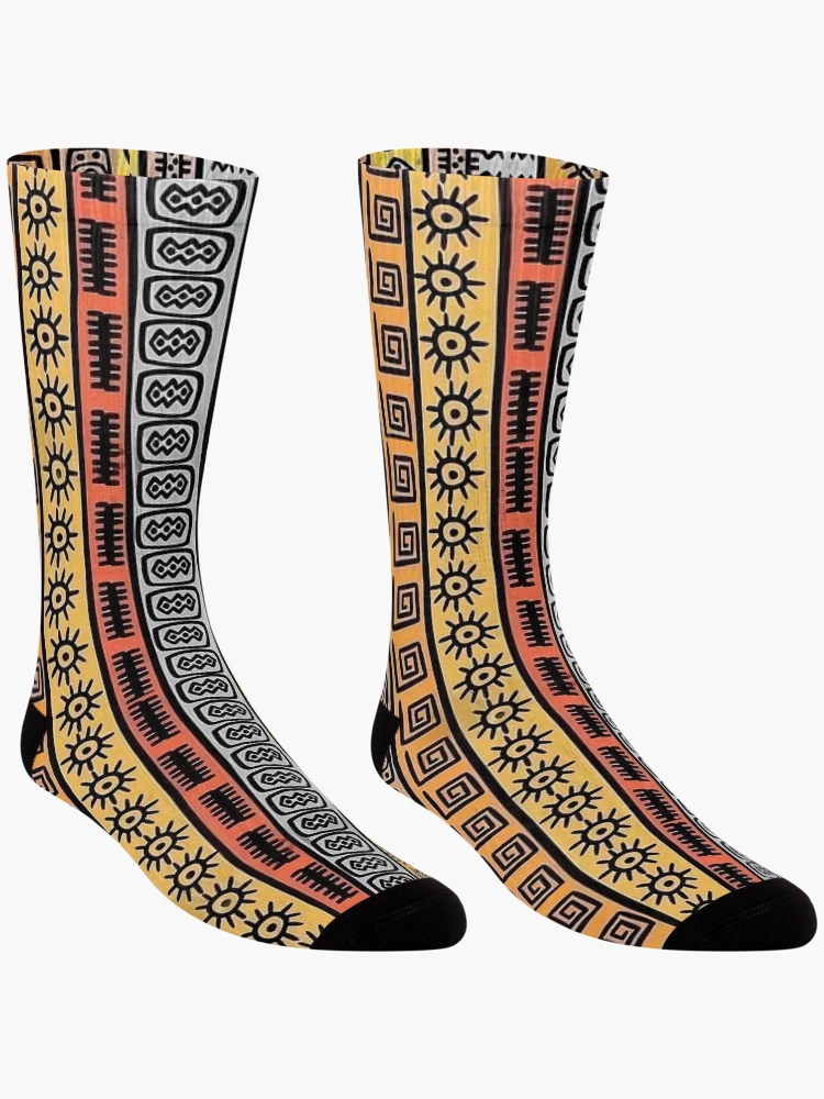 Thumbnail 3 of 5, Socks, Multicolored ethnic patchwork designed and sold by Vehiclestore.