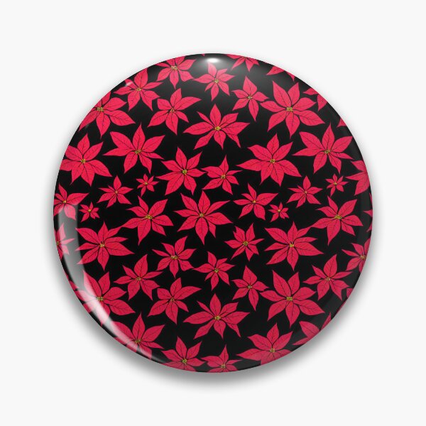 Item preview, Red Poinsettia on a Dark Background Simple Minimal Christmas Pattern designed and sold by ClairesPatterns.